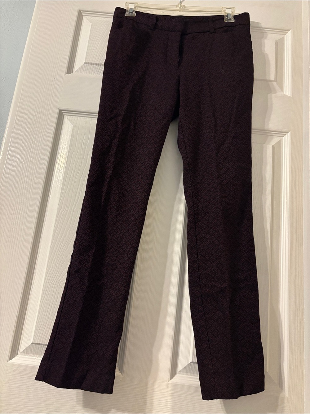 Mario Serrani Plum Patterned Slim Dress Pants